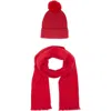 Vince Camuto Pom Beanie And Scarf Set In Red