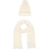 Vince Camuto Pom Beanie And Scarf Set In Winter White