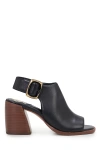 Vince Camuto Preena Block-heel Buckle Sandals In Black