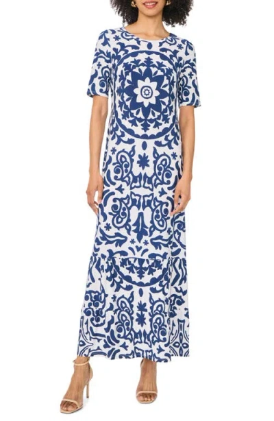 Vince Camuto Print Crewneck Maxi Dress In Animal Print