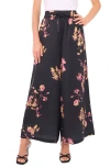 Vince Camuto Print Drawstring Wide Leg Pants In Black