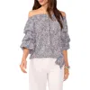 Vince Camuto Plus Size Off-the-shoulder Bubble-sleeve Top In Rich Black