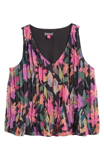Vince Camuto Print Pleated Tank
