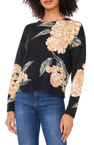 Vince Camuto Print Pullover Sweater In Black