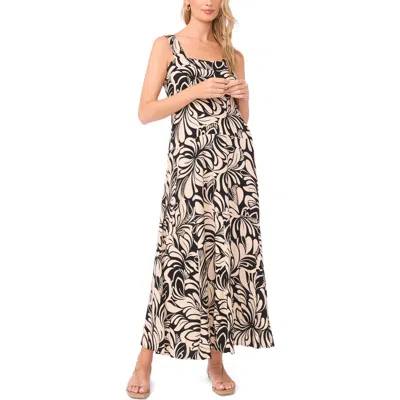 Vince Camuto Print Sleeveless Maxi Dress In Black