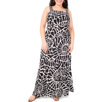 Vince Camuto Print Square Neck Sleeveless Maxi Dress