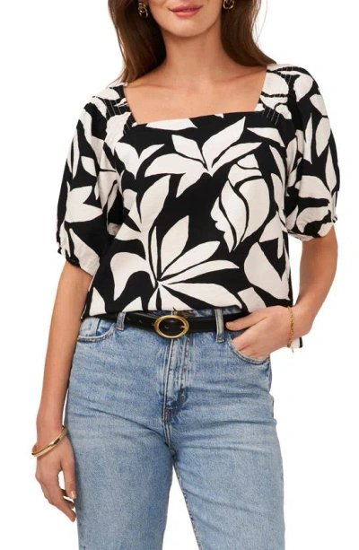 VINCE CAMUTO PRINT SQUARE NECK TOP