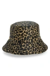 Vince Camuto Print Straw Bucket Hat In Animal Print