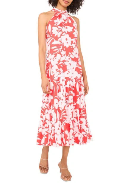 Vince Camuto Print Tie Back Maxi Dress In Multi