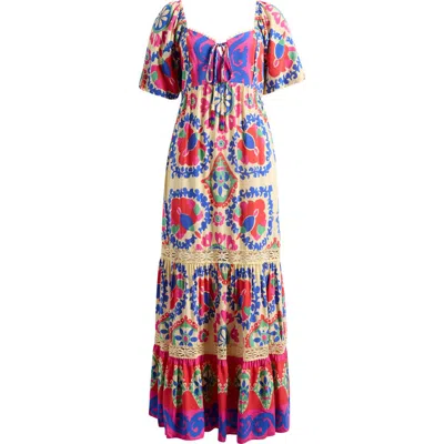 Vince Camuto Print Tiered Maxi Dress