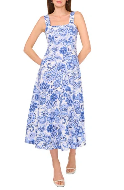 Vince Camuto Print Tiered Maxi Dress In Blue