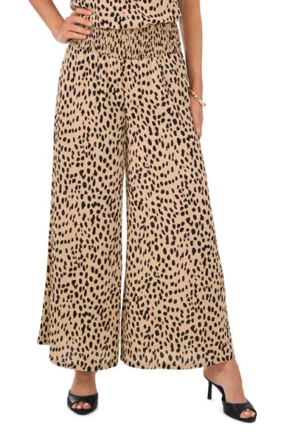 Vince Camuto Print Wide Leg Pants In Brown