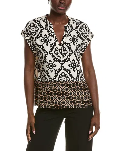 Vince Camuto Printed Blouse In Brown
