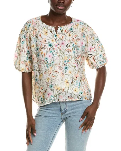Vince Camuto Printed Blouse In Neutral