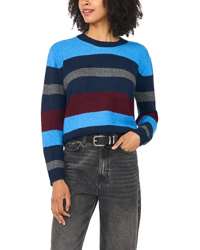 Vince Camuto Printed Crewneck Sweater In Blue