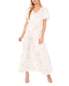 VINCE CAMUTO PRINTED FLUTTER SLEEVE MAXI DRESS