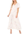 Vince Camuto Women's Floral Print Tie Waist Maxi Dress In New Ivory