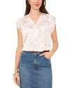 VINCE CAMUTO PRINTED FLUTTER SLEEVE TOP
