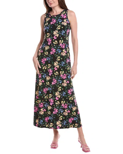 Vince Camuto Printed Maxi Dress In 060-rich Black