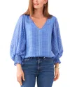 Vince Camuto Printed Puff Sleeve Top In Oceanside