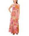 Vince Camuto Mock Neck Tiered Maxi Sundress In Multi