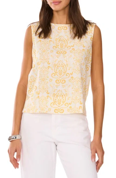 Vince Camuto Printed Sleeveless Top In Yellow Rose