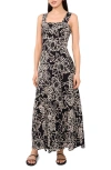 Vince Camuto Printed Square Neck Maxi Sundress