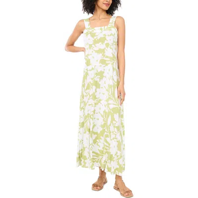 Vince Camuto Printed Square Neck Maxi Sundress In Green