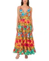 Vince Camuto Printed Tiered Maxi Dress In Tiger Lily