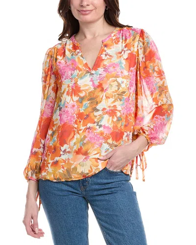 Vince Camuto Puff Sleeve Blouse In Red
