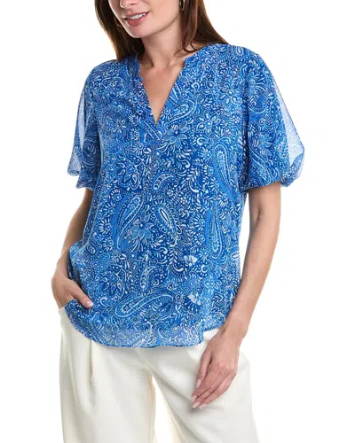Vince Camuto Puff Sleeve Blouse In Blue