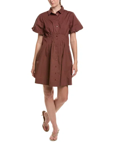 Vince Camuto Puff Sleeve Corset Mini Dress In Brown