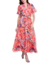 Vince Camuto Puff Sleeve Maxi Dress In Pink