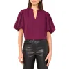 Vince Camuto Puff Sleeve Popover Top In Purple