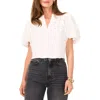 Vince Camuto Puff Sleeve Popover Top In New Ivory