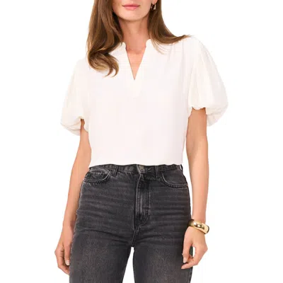 Vince Camuto Puff Sleeve Popover Top In New Ivory