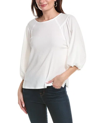 Vince Camuto Puff Sleeve Top In White