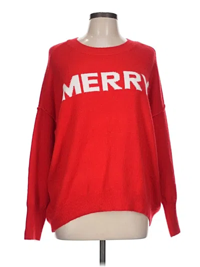 Pre-owned Vince Camuto Pullover Sweater In Red
