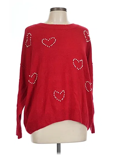 Pre-owned Vince Camuto Pullover Sweater In Red