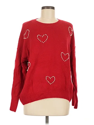 Pre-owned Vince Camuto Pullover Sweater In Red
