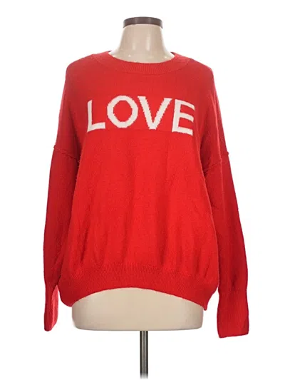 Pre-owned Vince Camuto Pullover Sweater In Red