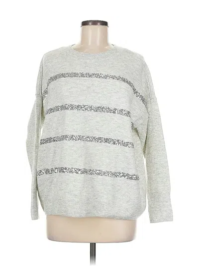 Pre-owned Vince Camuto Pullover Sweater In Silver