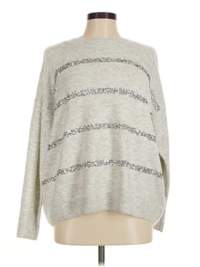 Pre-owned Vince Camuto Pullover Sweater In Silver
