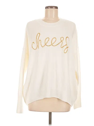 Pre-owned Vince Camuto Pullover Sweater In White