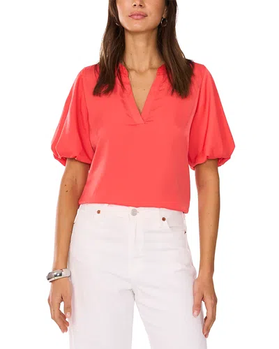 Vince Camuto Quarter Puff Sleeve Top In Cayenne
