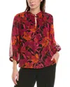 Vince Camuto Floral Print Raglan Sleeve Shirt In Pink