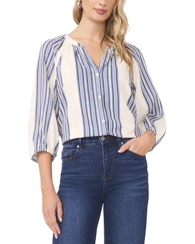 Vince Camuto Raglan Sleeve Button Down Blouse In White