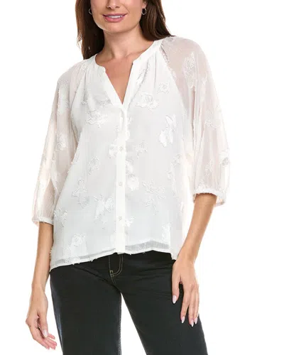 Vince Camuto Raglan Sleeve Button-down Blouse In White