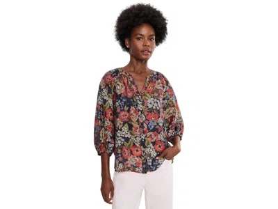 Vince Camuto Raglan Sleeve Button-down Blouse Women's Clothing Classic Navy: Xs, Polyester In Multi