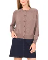 Vince Camuto Raglan Sleeve Crewneck Cardigan In Brown